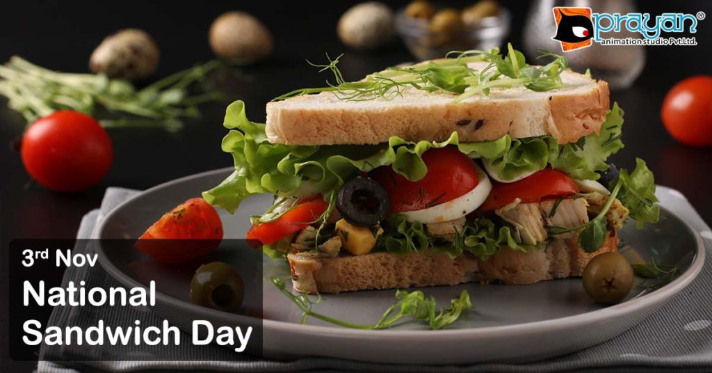 3rd November National Sandwich Day Prayan Animation